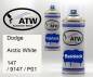Preview: Dodge, Arctic White, 147 / 9147 / P01: 400ml Sprühdose + 400ml Klarlack - Set, von ATW Autoteile West.